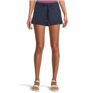 North Face Navy Blue Adjustable Tie Waist Nylon Lightweight Shorts Women's Sz XL